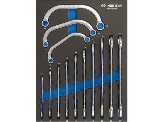 OUTILLAGE EQUIPEMENT ATEL - BOITES A OUTILS SERVANTE - PLATEAU EVAWAVE DE CLÉS FOURCHES ET DEMILUNE MÉTRIQUE 13 P